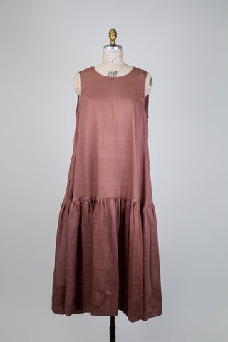 Robe à volant taupe mauve (14/16)
