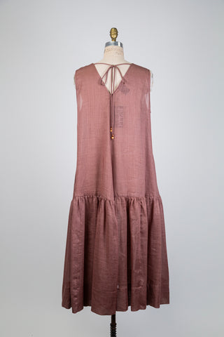 Robe à volant taupe mauve (14/16)