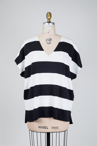 Haut en tricot à rayures noir et blanc (14/18)