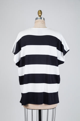 Haut en tricot à rayures noir et blanc (14/18)