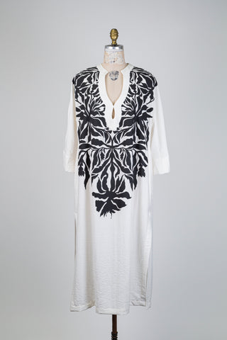 Cream tunic with black foliage (14/16)