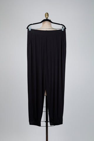 Pantalon noir ample à ourlets élastiques (M à XL)