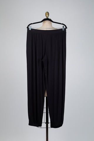 Pantalon noir ample à ourlets élastiques (M à XL)