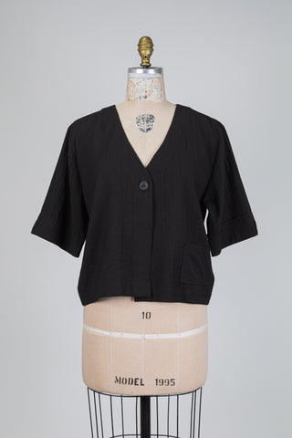 Haut noir écourté et ample (M)