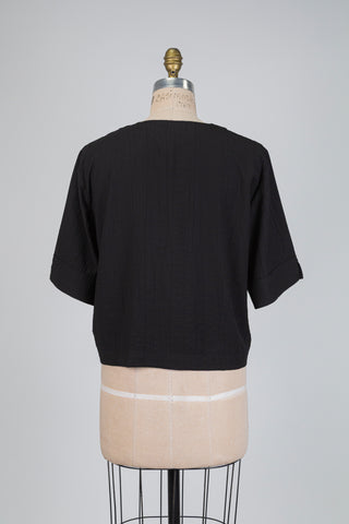 Haut noir écourté et ample (M)