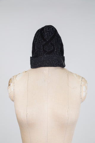 Tuque mérinos noir et gris (XS)