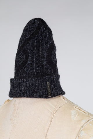 Black and grey merino wool toque (XS)