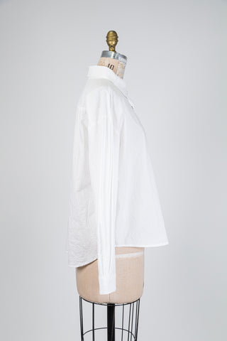 Chemisier en coton froissé chic (M)