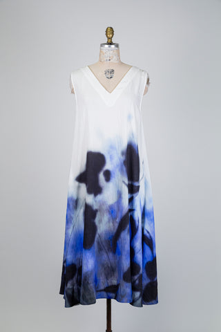 Robe blanche évasée aquarelle (M+L)