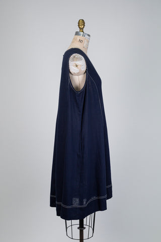 Denim blue trapeze dress (14/16)