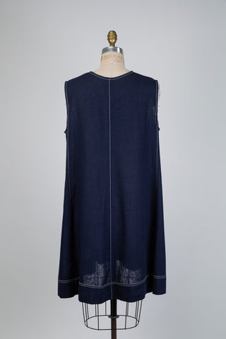 Denim blue trapeze dress (14/16)