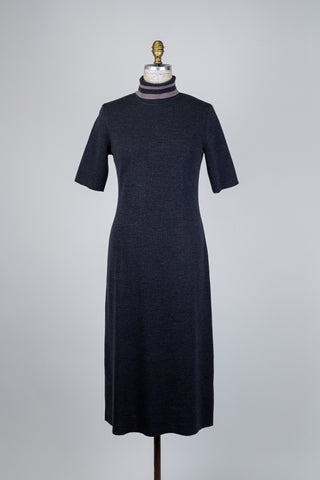 Anthracite knit mock-neck dress (8)