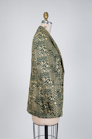 Blazer vert à broderies dorées (6)