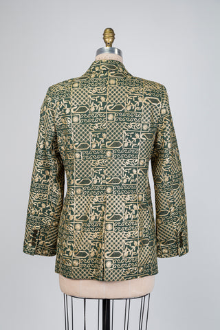 Blazer vert à broderies dorées (6)
