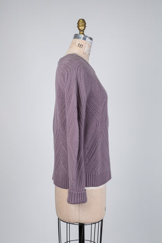 Chandail en cachemire mauve cendré (6)
