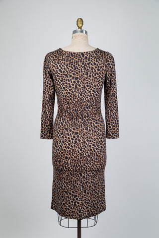 Robe léopard à encolure dentelle (XS à XL)