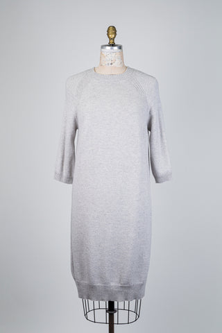 Robe chandail grise en maille précieuse (6)