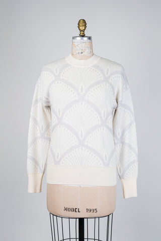 Cream sweater with metallic pattern (6)