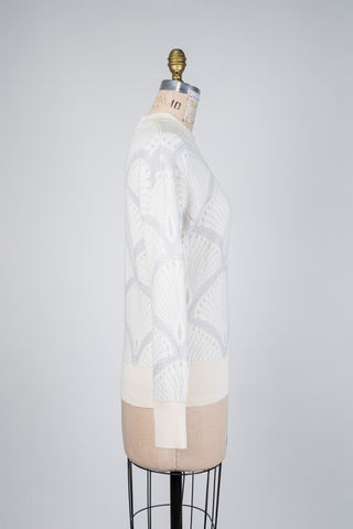 Cream sweater with metallic pattern (6)
