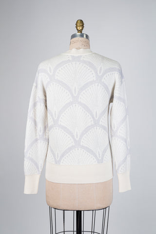 Cream sweater with metallic pattern (6)