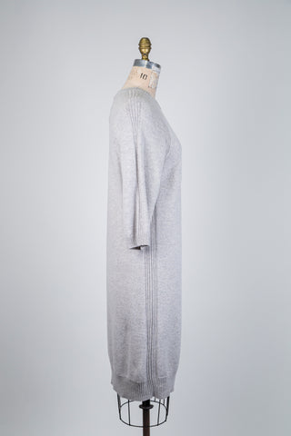 Robe chandail grise en maille précieuse (6)