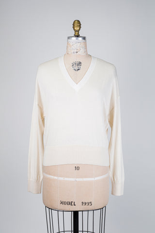 Cream sweater with glitter neckline (6)