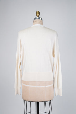 Cream sweater with glitter neckline (6)