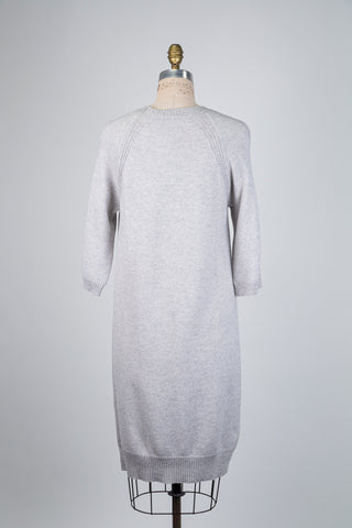 Robe chandail grise en maille précieuse (6)