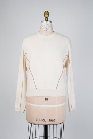 Ecru sweater with contrasting details (6)
