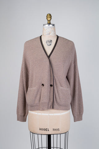 Heather taupe cardigan-style sweater (6)