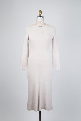 Robe chandail  beige en maille précieuse (4/6)