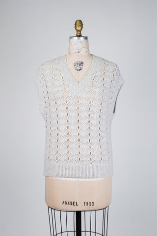 Grey open-knit glittery tank top (6)