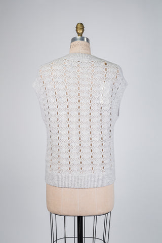 Grey open-knit glittery tank top (6)