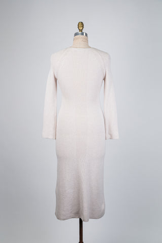 Robe chandail  beige en maille précieuse (4/6)