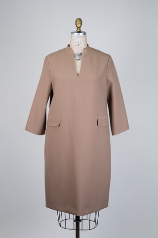 Taupe dress with jeweled detail (8+10)