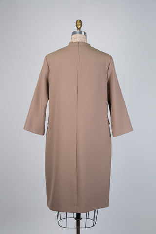 Taupe dress with jeweled detail (8+10)