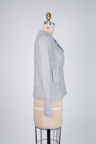 Precious luminous grey knit jacket (4)