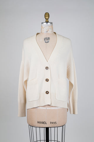 Cardigan en tricot crème (S)