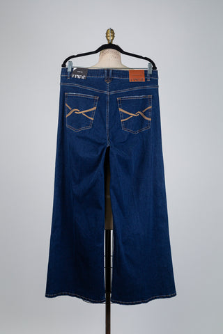Pantalon denim à jambe large boutonnée (12/14)