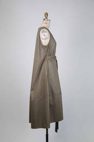 Khaki polished cotton dress (14/16)