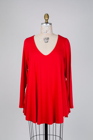 Tunique trapèze rouge vermillon (TU)