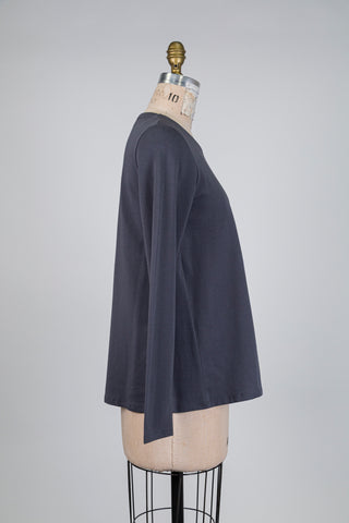 Long-sleeved flared grey T-shirt (S)