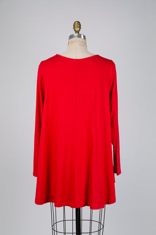 Tunique trapèze rouge vermillon (TU)
