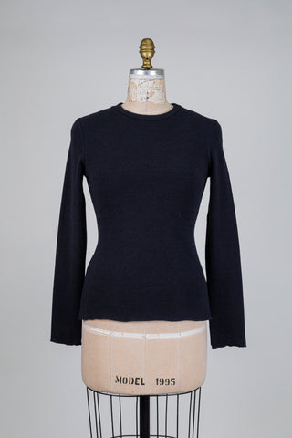 Navy blue crew neck sweater (S)