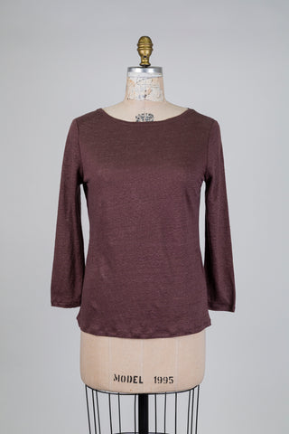 Mocha pink linen long-sleeved T-shirt (6)