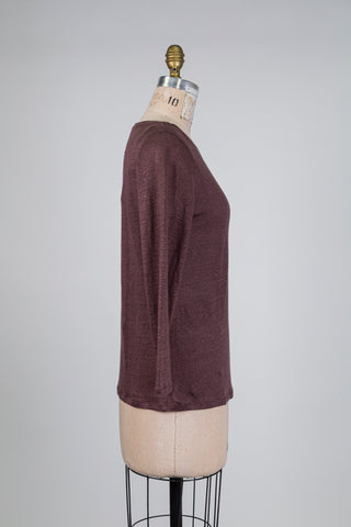Mocha pink linen long-sleeved T-shirt (6)