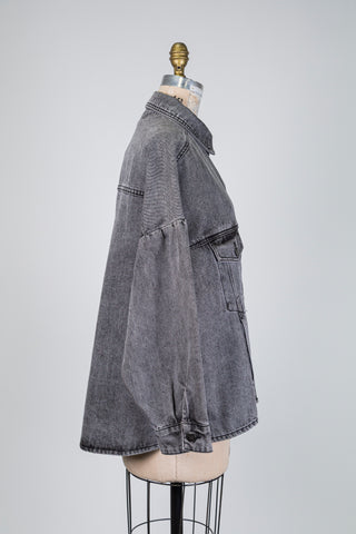 Washed black denim jacket (OS)