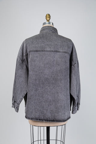 Washed black denim jacket (OS)