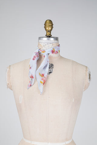 Light blue summer prairie dandy scarf (OS)