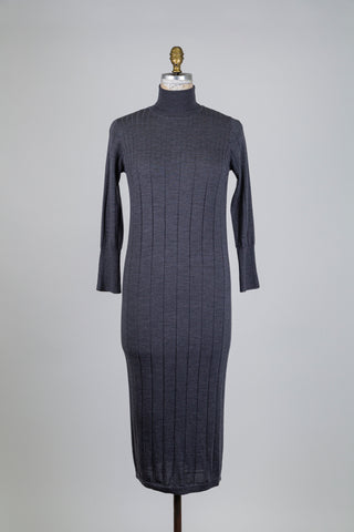 Fine grey knit sweater dress (S)